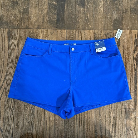 Old Navy Pants - Old Navy Royal Blue High Rise Wow 3 Inch Inseam Stretch Jean Shorts Size 22